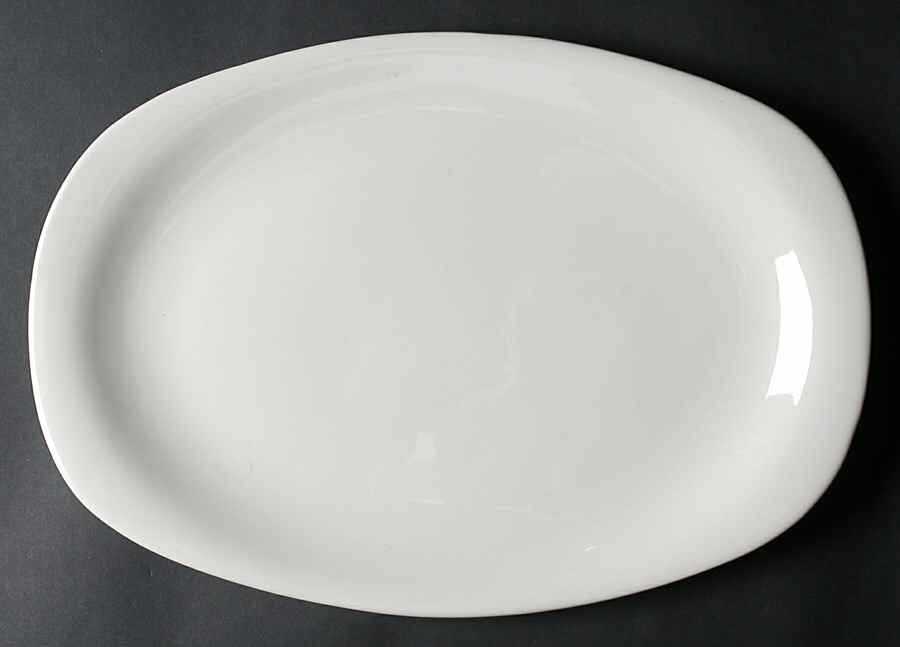 Bridal White 15" Oval Serving Platter by Iroquois-1