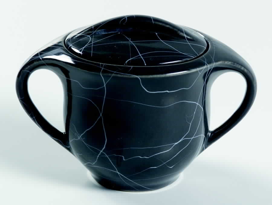 Carrara Modern Gray Sugar Bowl & Lid by Iroquois-1