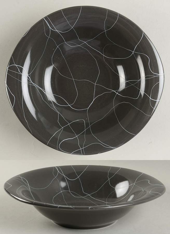 Carrara Modern Gray 9" Round Vegetable Bowl by Iroquois-1