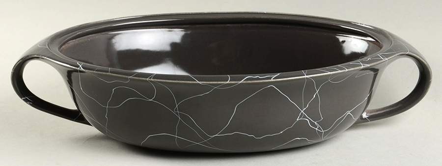 Carrara Modern Gray 1.5 Quart Oval Covered Casserole No Lid by Iroquois-1