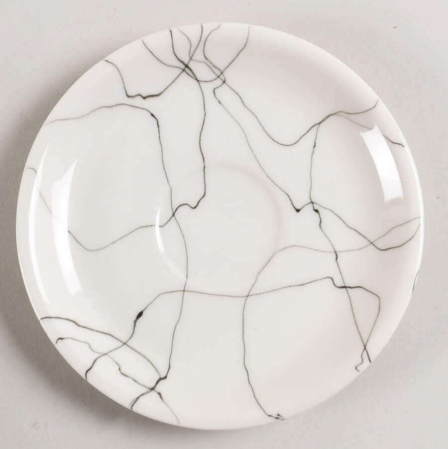 Carrara Modern White Saucer by Iroquois-1