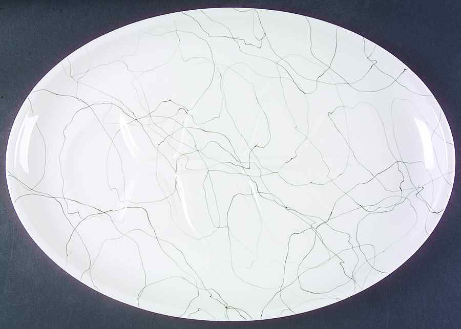 Carrara Modern White 17" Oval Serving Platter by Iroquois-1