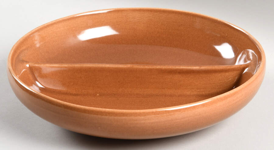 Casual Apricot Round Divided Vegetable Bowl by Iroquois-1