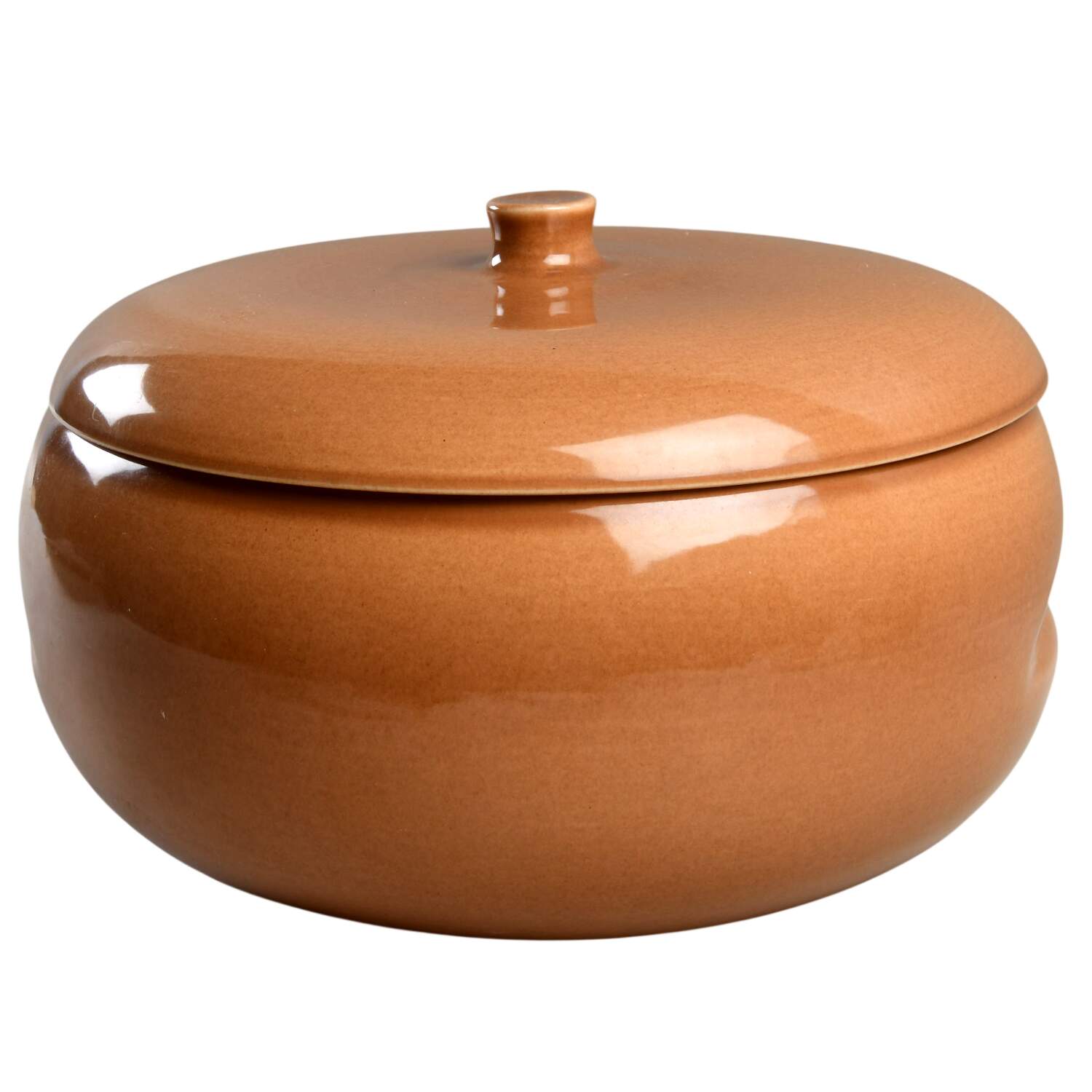 Casual Apricot 4 Qt Covered Casserole W/Knob Lid by Iroquois-1