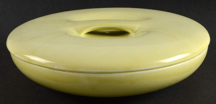 Casual Avocado Rd Covered Vegetable Bowl (RV10 Base & Recessed lid by Iroquois-1