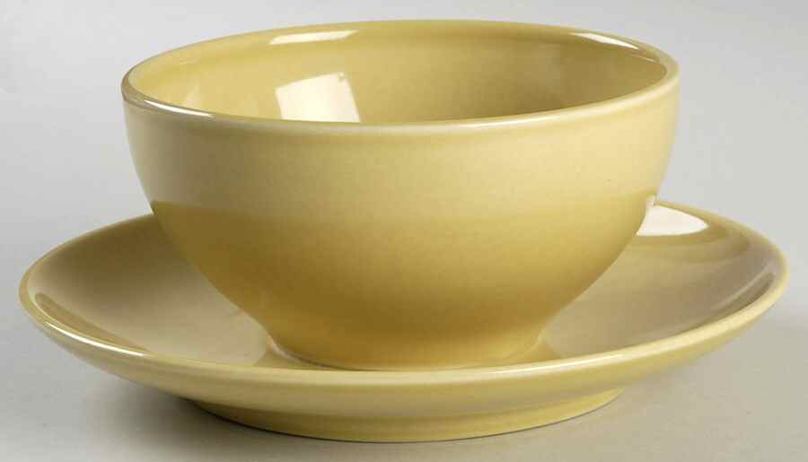 Casual Avocado Gravy Boat with Attached Underplate by Iroquois-1