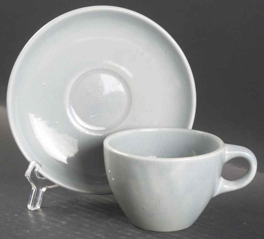 Casual Blue Flat Cup & Saucer Set by Iroquois-1