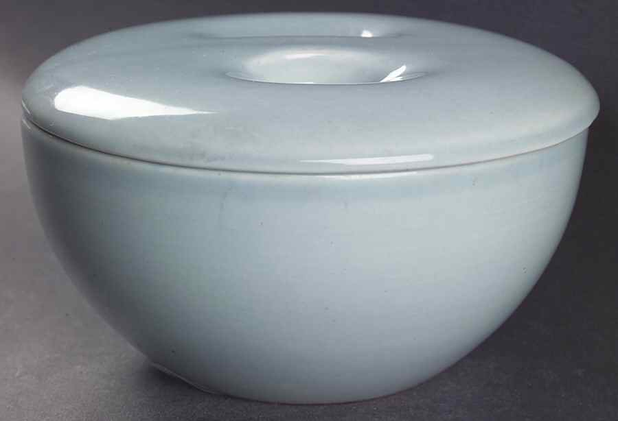 Casual Blue Covered Soup Bowl with Coupe Soup Bowl Base by Iroquois-1
