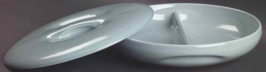 Casual Blue Divided Rd Covered Vegetable Bowl (RDV Base/Recess by Iroquois-1