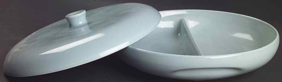 Casual Blue Divided Round Covered Vegetable Bowl (RDV*/Knob Li by Iroquois-1