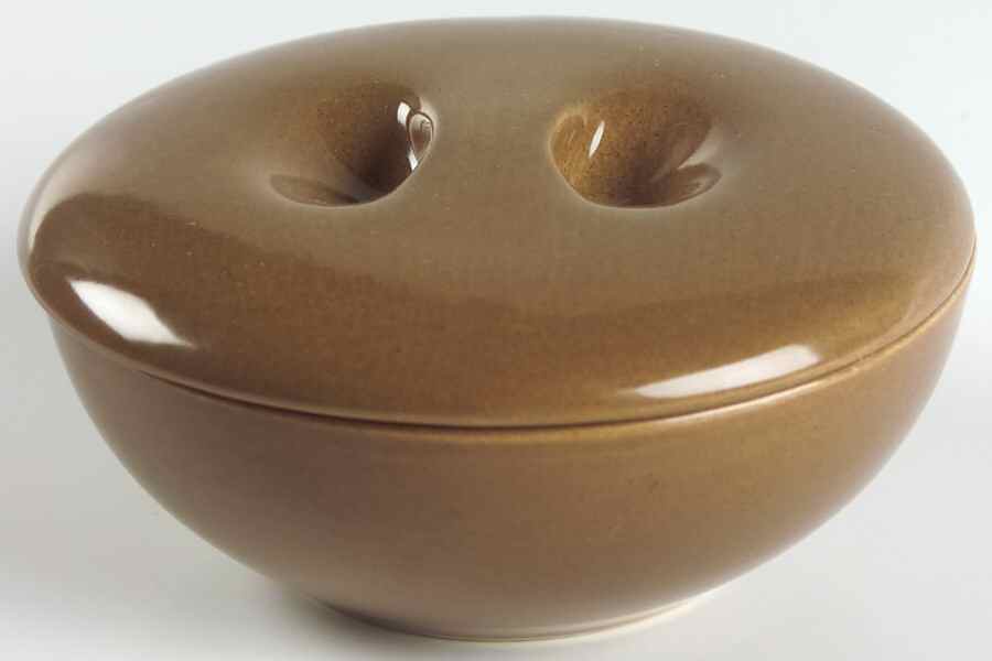 Casual Brown Covered Soup Bowl with Coupe Soup Bowl Base by Iroquois-1