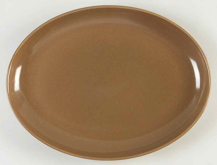 Casual Brown 14" Oval Serving Platter by Iroquois-1
