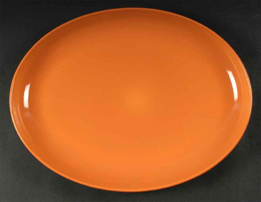 Casual Cantaloupe 14" Oval Serving Platter by Iroquois-1