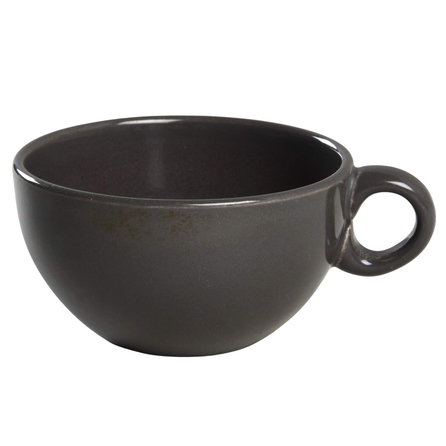 Casual Charcoal Flat Cup by Iroquois-1
