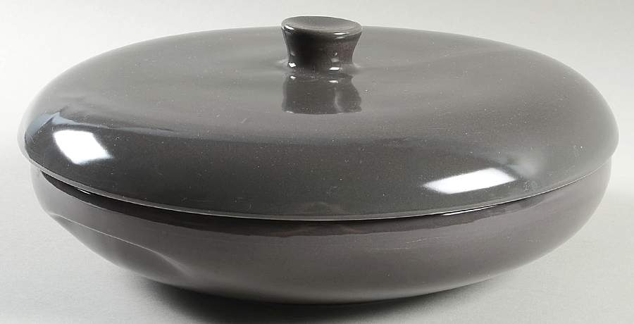 Casual Charcoal Divided Round Covered Vegetable Bowl (RDV*/Knob Li by Iroquois-1