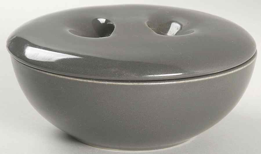 Casual Charcoal Covered Soup Bowl with Coupe Soup Bowl Base by Iroquois-1