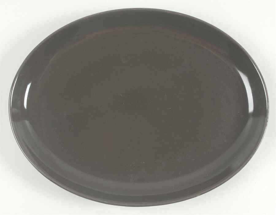 Casual Charcoal 12" Oval Serving Platter by Iroquois-1