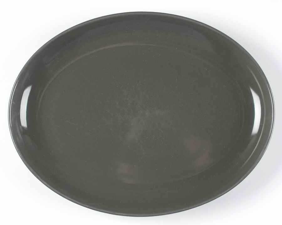 Casual Charcoal 14" Oval Serving Platter by Iroquois-1