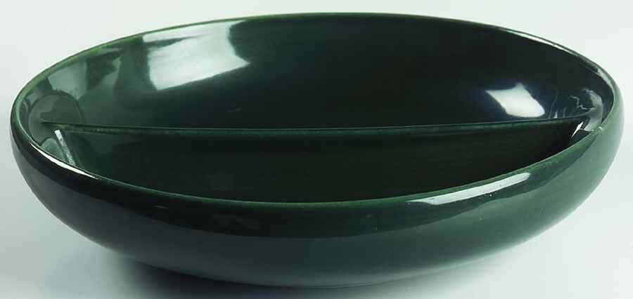 Casual Dark Green Round Divided Vegetable Bowl by Iroquois-1