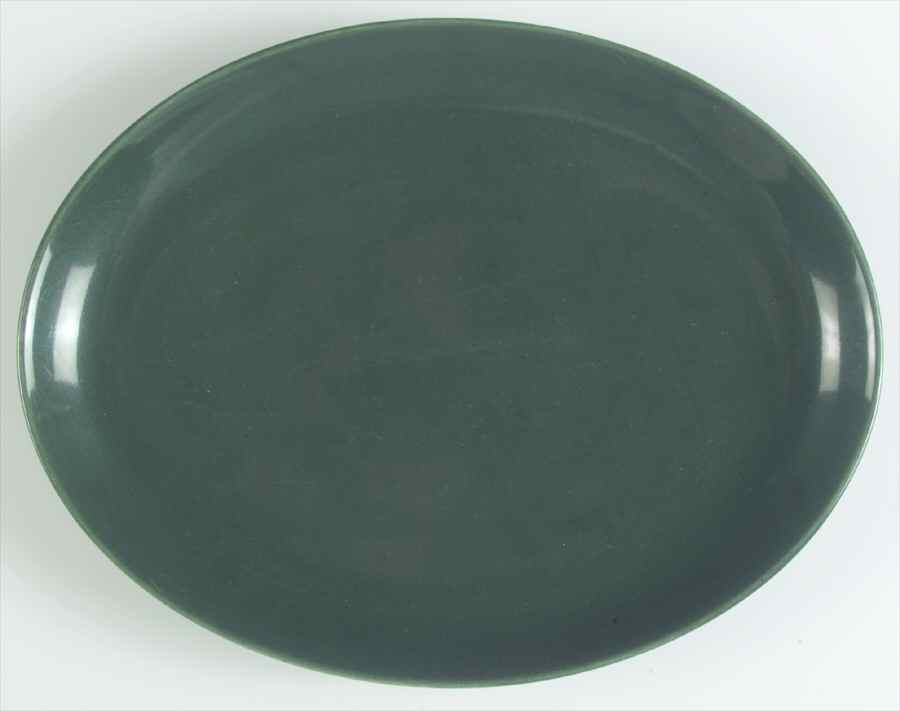 Casual Dark Green 12" Oval Serving Platter by Iroquois-1