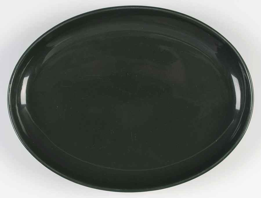 Casual Dark Green 14" Oval Serving Platter by Iroquois-1