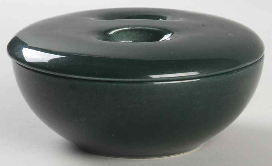 Casual Dark Green Covered Soup Bowl with Coupe Soup Bowl Base by Iroquois-1
