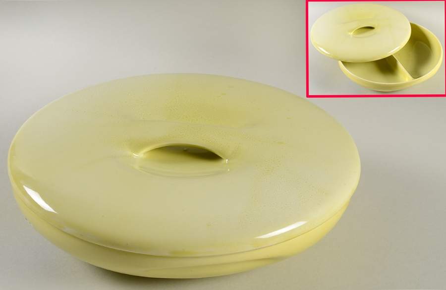Casual Lemon Divided Rd Covered Vegetable Bowl (RDV Base/Recess by Iroquois-1