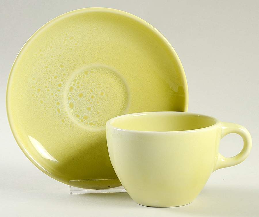 Casual Lemon Flat Cup & Saucer Set by Iroquois-1