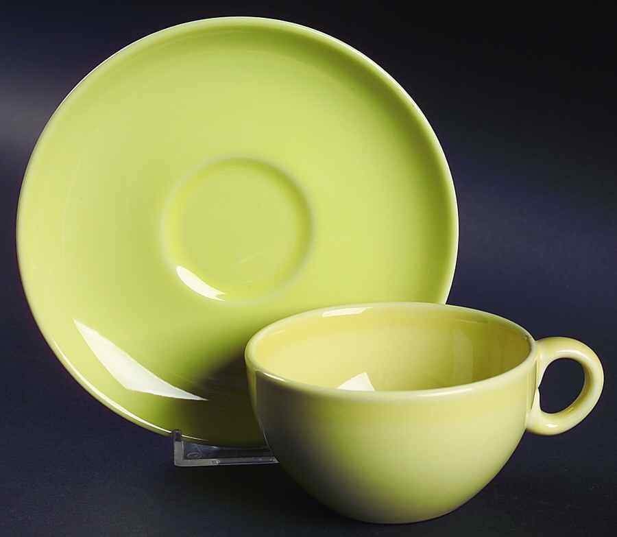 Casual Lemon Flat Cup & Saucer Set by Iroquois-1