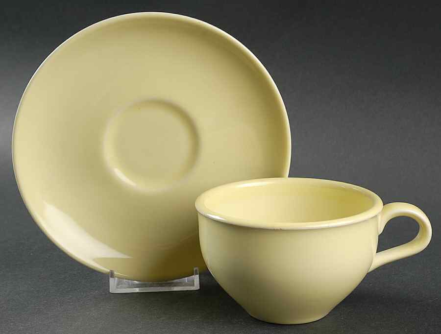 Casual Lemon Flat Cup & Saucer Set by Iroquois-1