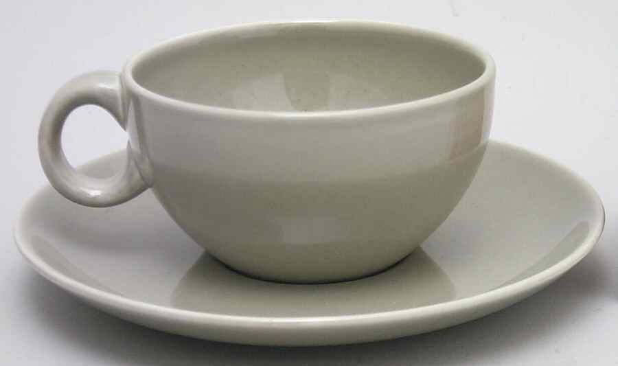 Casual Oyster Flat Cup & Saucer Set by Iroquois-1