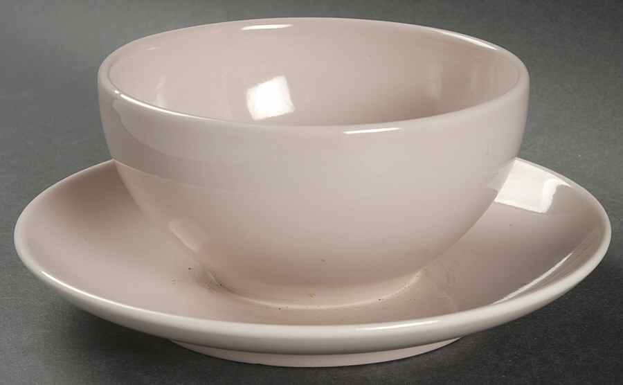 Casual Pink Gravy Boat with Attached Underplate by Iroquois-1