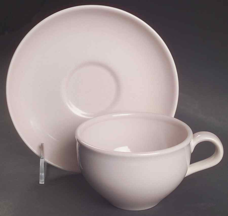 Casual Pink Flat Cup & Saucer Set by Iroquois-1