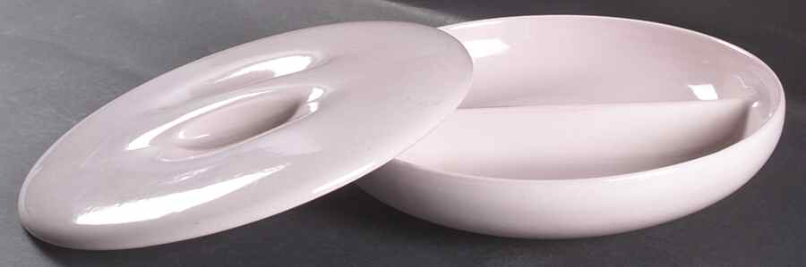 Casual Pink Divided Rd Covered Vegetable Bowl (RDV Base/Recess by Iroquois-1