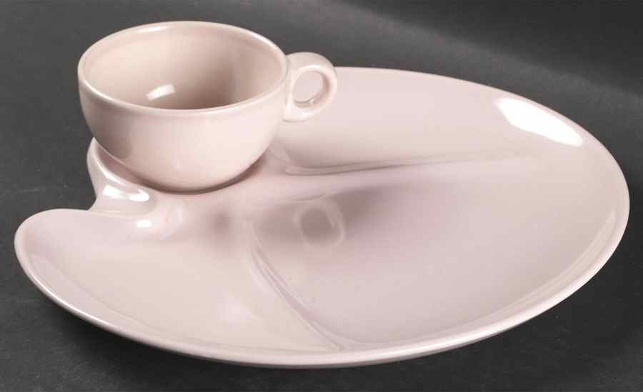 Casual Pink Party Plate w/Cup Indent by Iroquois-1