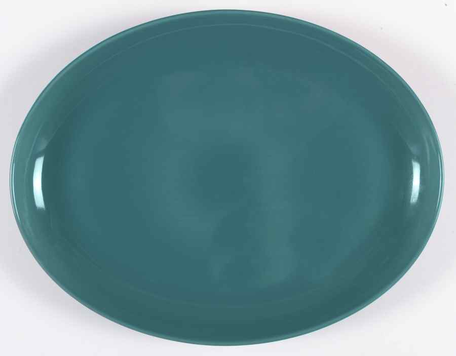 Casual Turquoise 14" Oval Serving Platter by Iroquois-1