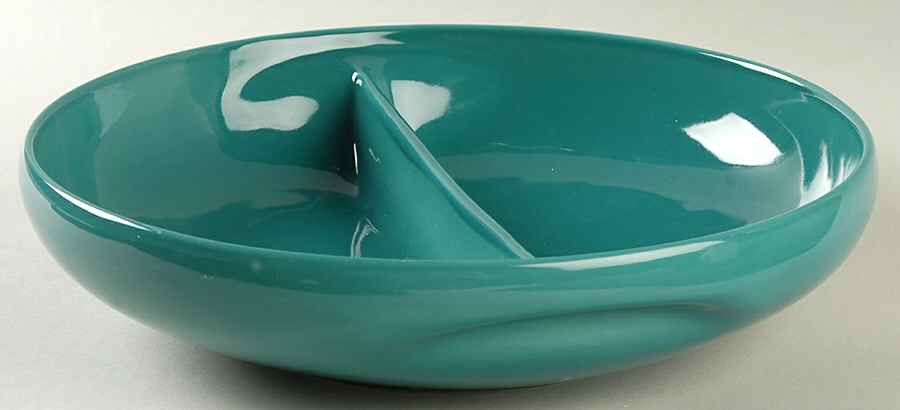 Casual Turquoise Round Divided Vegetable Bowl by Iroquois-1