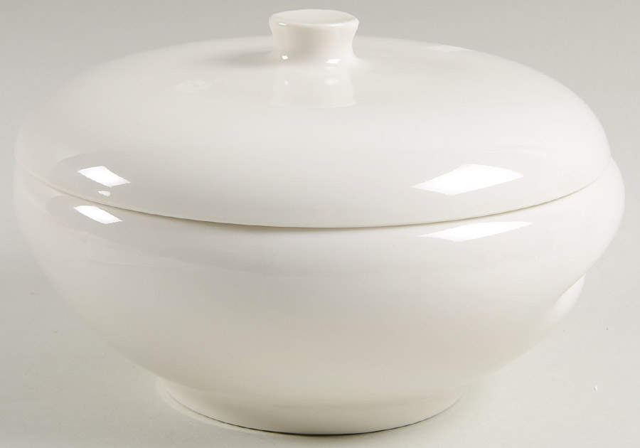 Casual White 2 Qt Covered Casserole with Knob Lid by Iroquois-1