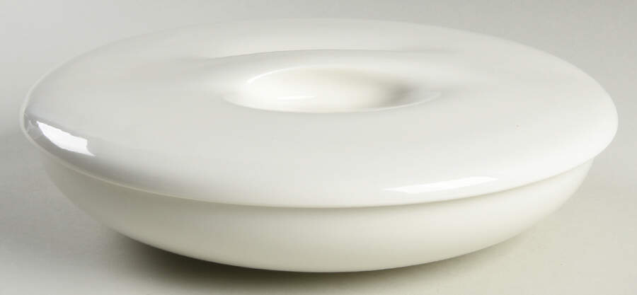 Casual White Rd Covered Vegetable Bowl (RV10 Base & Recessed lid by Iroquois-1