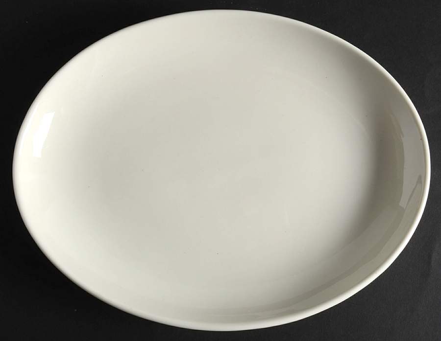 Casual White 10" Oval Serving Platter by Iroquois-1