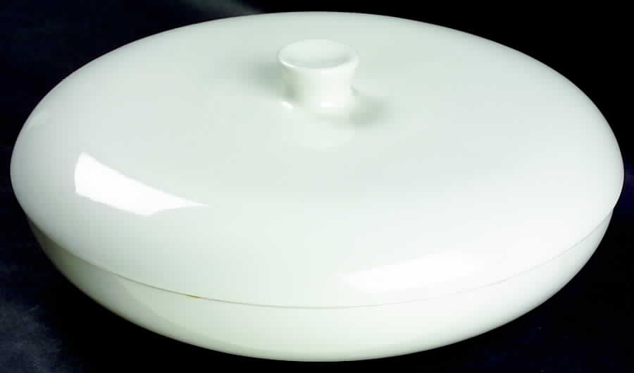 Casual White Round Covered Vegetable Bowl(RV10 Base & Knob Lid) by Iroquois-1