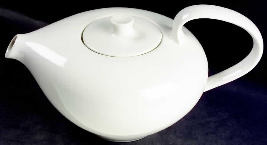 Casual White Teapot & Lid by Iroquois-1