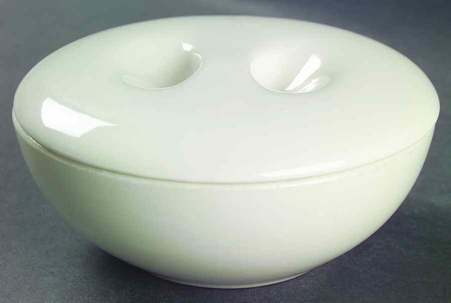 Casual White Covered Soup Bowl with Coupe Soup Bowl Base by Iroquois-1