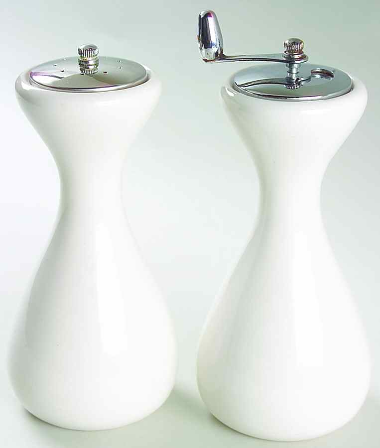 Casual White Salt Mill & Pepper Mill Set by Iroquois-1