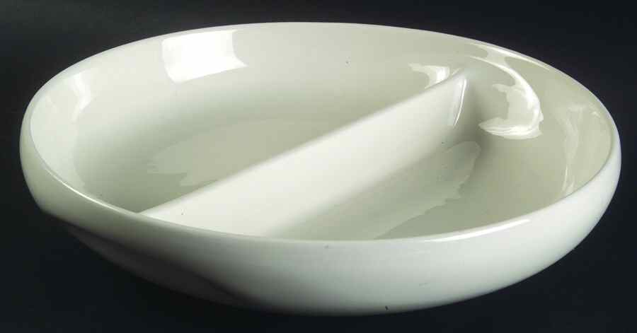 Casual White Round Divided Vegetable Bowl by Iroquois-1
