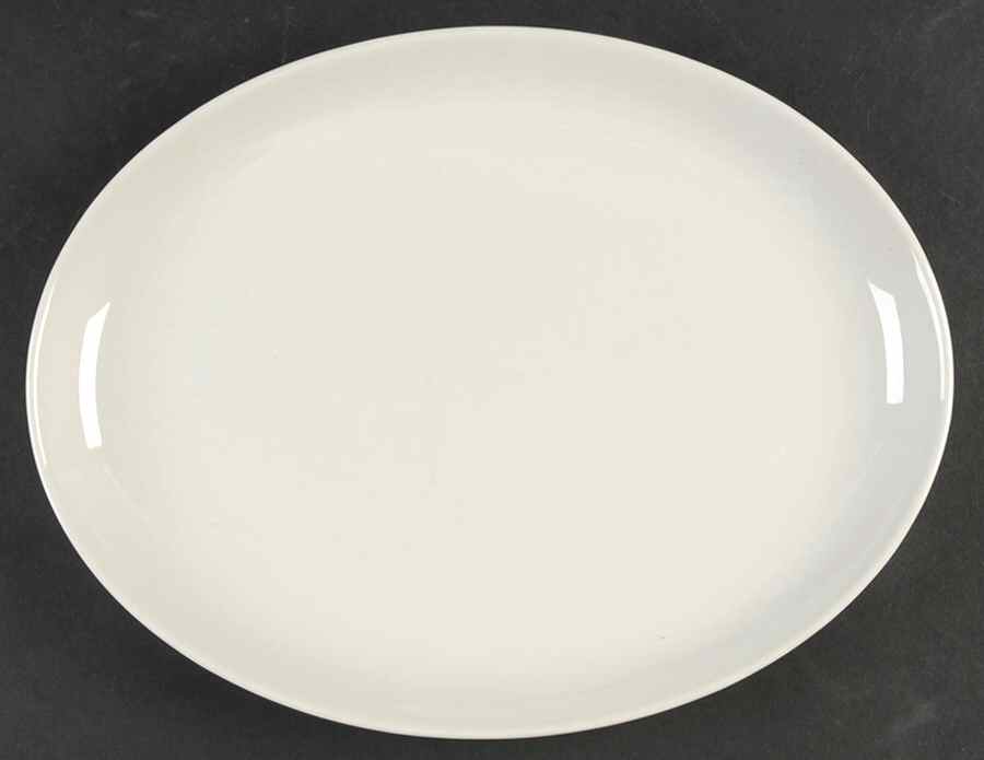 Casual White 12" Oval Serving Platter by Iroquois-1