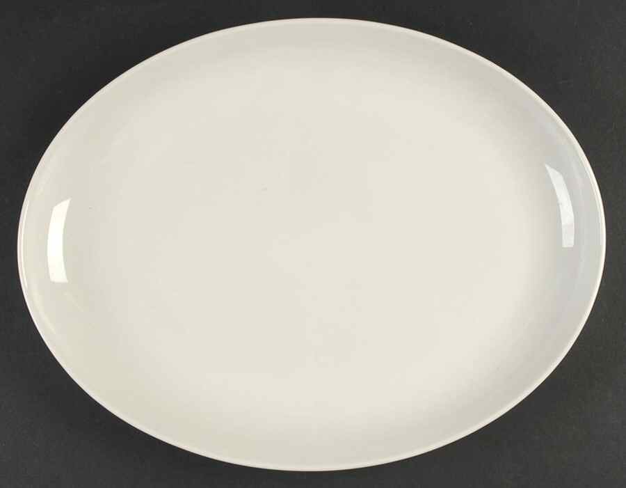 Casual White 14" Oval Serving Platter by Iroquois-1