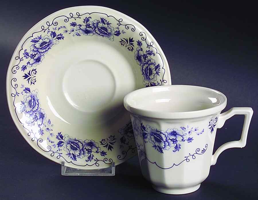 Clinton Inn Flat Cup & Saucer Set by Iroquois-1