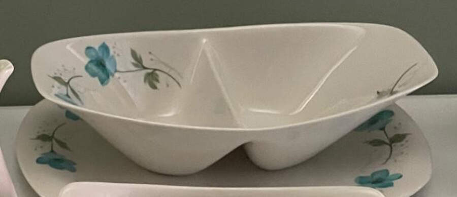 Cosmos 12" Oval Divided Vegetable Bowl by Iroquois-1