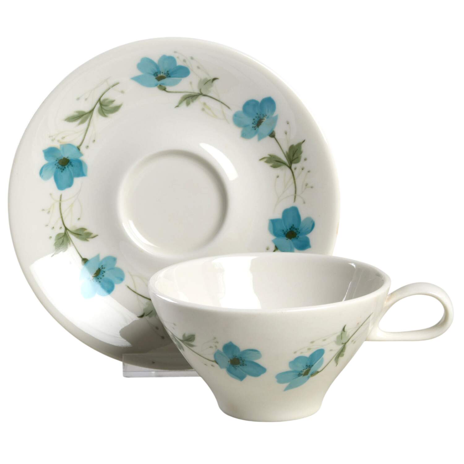 Cosmos Flat Cup & Saucer Set by Iroquois-1